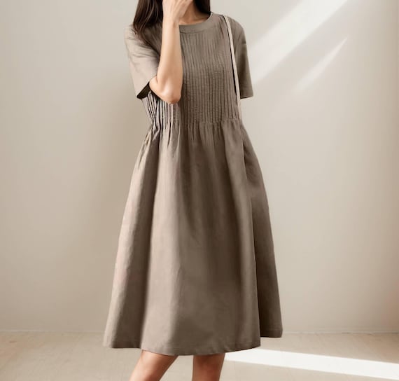 minimalist cocktail dress Linen Dress, Woman Dress, Dress, Modest Linen Dress, Petite Dress, Lace Dress, Loose Dress, Vacation Dress, Woman Chic YC Top Picks 2026-07-25 the raw edge finish It’s an unmatched feeling Off shoulder dress Color:Cherry