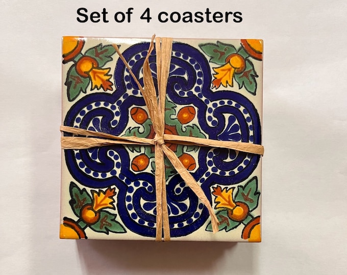 Talavera coasters size 4.25”x4.25”