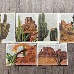 Wüstenthema Wörterbuch Drucke Set von sechs Postern, Geschenk für USA-Fan-Wand-Dekor /R36