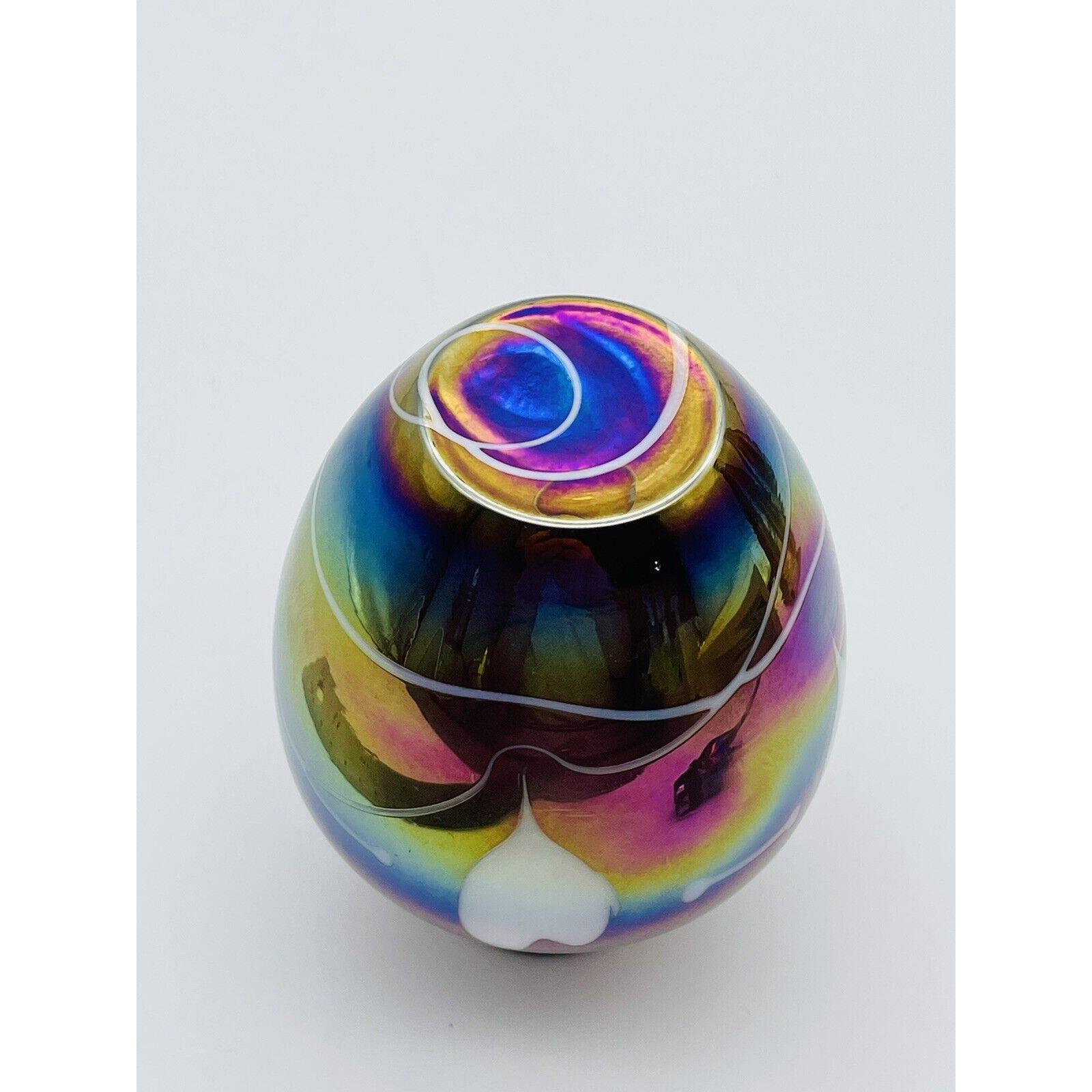 Hand Blown Vanity/dresser Art Glass Perfume Bottle Iridescent Hearts ...