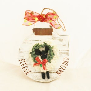 Sheep, Sheep Ornament, Fleece Navidad, Sheep Gift, Christmas Sheep Decoration#5114