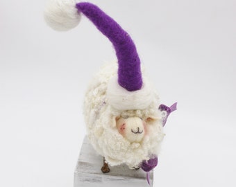 Sheep/ Sheep Elf/Farmhouse/ Needle Felted Sheep/Christmas Sheep/Tiered Tray Decoration #  7590