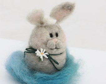 Easter Bunny, Rabbit, Needle Felted Bunny, Easter Basket Decoration,Easter Decoration, Hare #5244