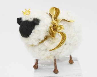 Valais Blacknose Sheep, New Years Sheep, Needle Felted Sheep # 8046