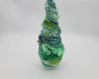 Needle Felted Christmas Tree, Wool Pine, Farm Hand-Dyed Locks