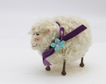 Sheep/ Little White Sheep/Farmhouse/ Needle Felted Sheep/Tiered Tray Decoration #  6943
