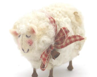 Needle Felted White sheep #9803