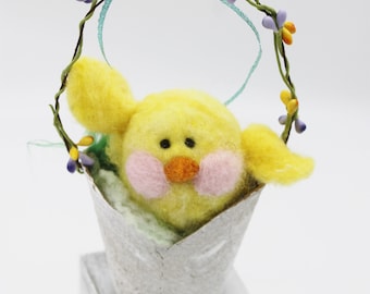 Needle Felted Chick or Bunny/ Farmhouse, Tiered tray/ Spring Décor #7096