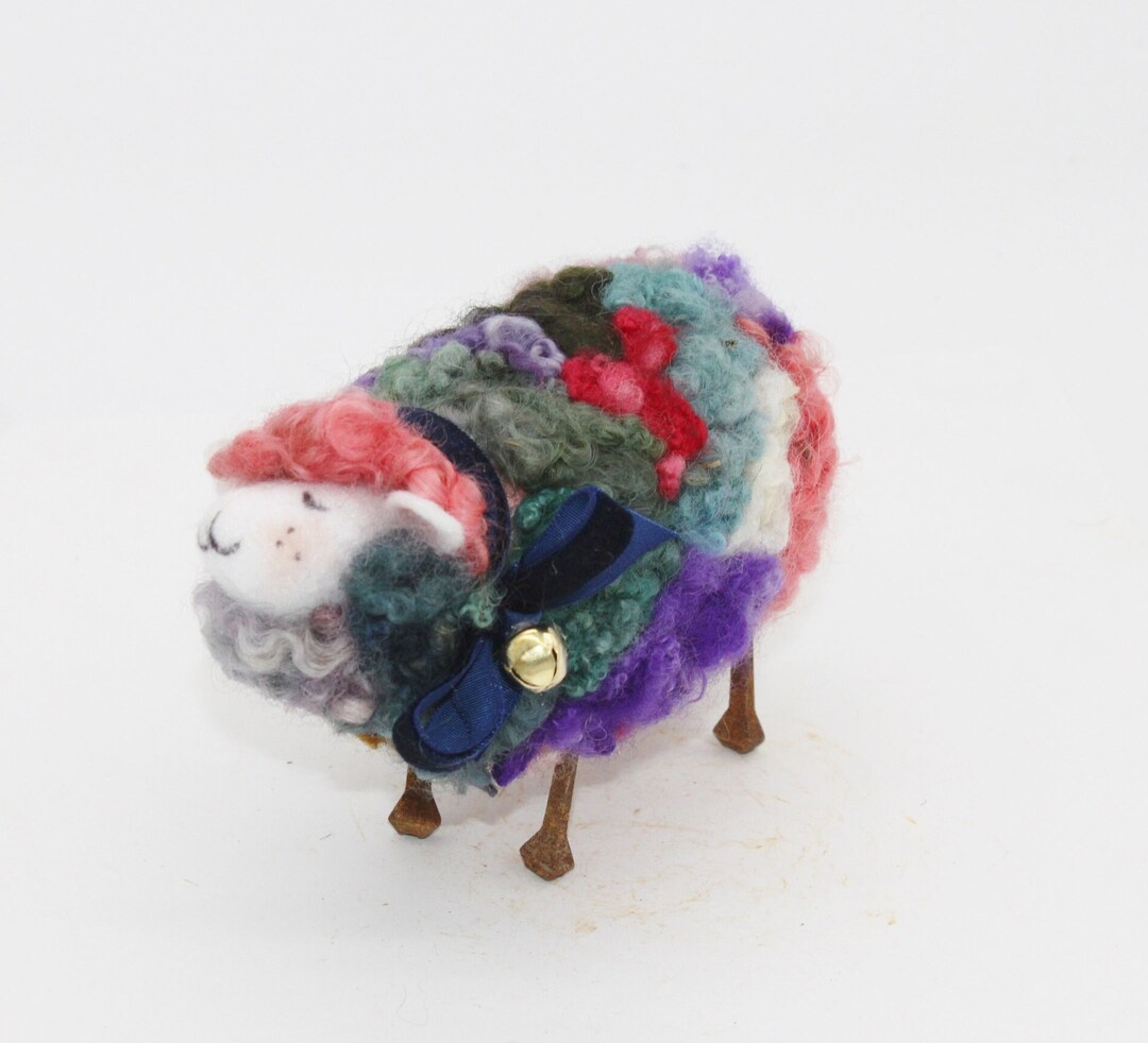 Sheep Rainbow Sheep Needle Felted Queen Sheep 7037 Etsy
