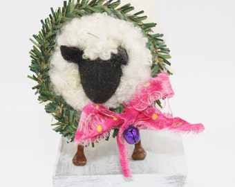 Valais Blacknose Sheep, Needle Felted Sheep # 8056