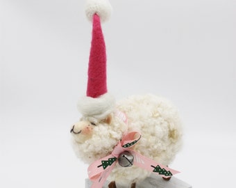 Sheep/ Sheep Elf/Farmhouse/ Needle Felted Sheep/Christmas Sheep/Tiered Tray Decoration #  7589