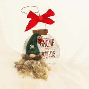 Gnome, Gnome for the Holidays, Gnome Ornament, Gnome Wall Hanging, Needle Felted Gnome #5119