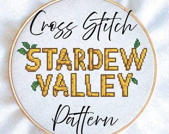Patrón de punto de cruz del logotipo de Stardew Valley (tamaño mediano)