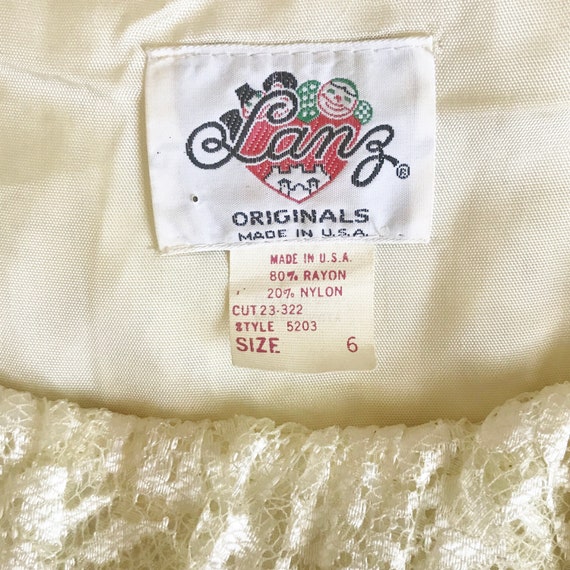 LANZ Vintage 70s Long Lace Dress, Wedding, Party … - image 7