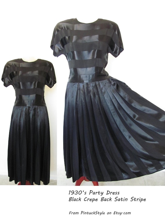 SALE. 30s Satin Evening Dress / Vintage 1930s 40s,