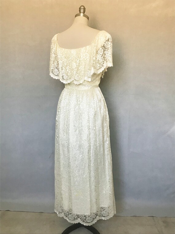 LANZ Vintage 70s Long Lace Dress, Wedding, Party … - image 6