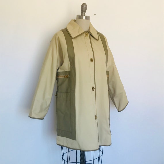 Bonnie Cashin Coat, Vintage 70s Leather and Canva… - image 3