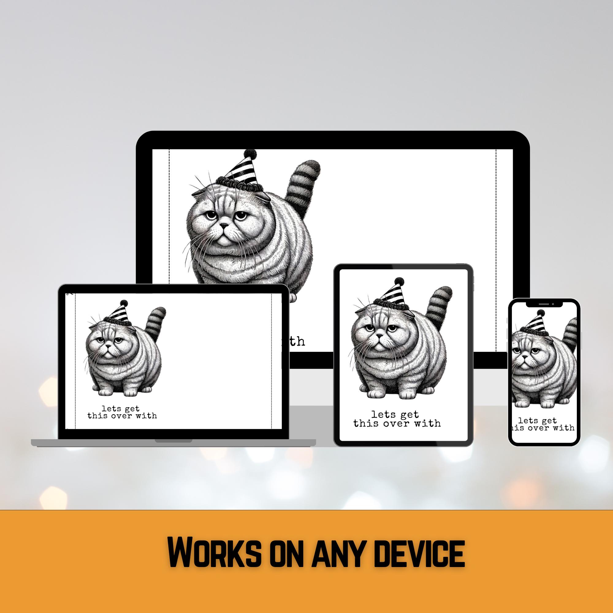 Funny Cat Birthday Card | Sarcastic Birthday Card | Printable Birthday ...