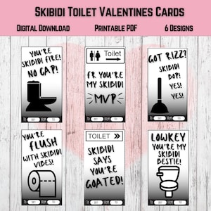 Skibidi Toilet Valentijnsdagkaarten | Valentijnskaarten in de klas | Valentijnskaarten voor tieners | Klasse Valentijnsuitwisseling | Afdrukbaar | Direct downloaden |