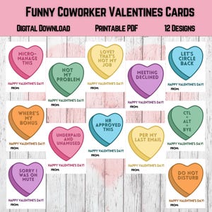 Funny Coworker Valentines Day Cards | Office Valentines | Corporate Valentines | Office Valentines Exchange | Printable | Instant Download |