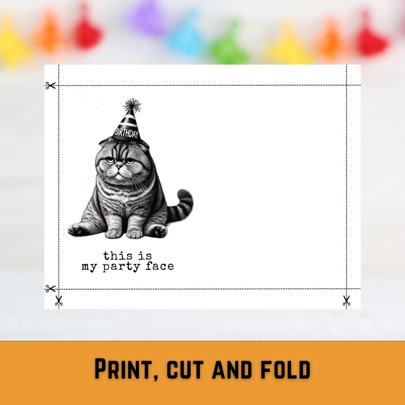 Funny Cat Birthday Card | Sarcastic Birthday Card | Printable Birthday ...