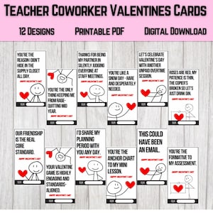 Teacher Coworker Valentines Day Cards | Funny Valentines | Sarcastic Valentines | Education Valentines | Printable | Instant Download |