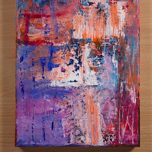Original Acrylic Abstract Painting 8x10 – Modern Expressionist Canvas Art