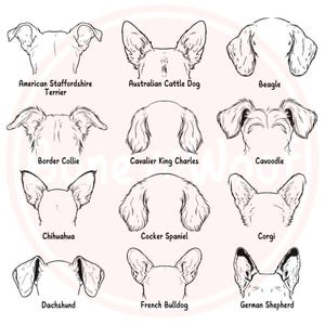 Dog Breed Ears SVG | Commercial Use | SVG for Cricut | Dog ears outline bundle | Svg Clipart bundle | Line art | Tattoo Design | PNG bundle