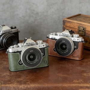 Nikon Zfc Camera Half Case & Strap, Vintage Protective Camera Body Cover, Personalized Gift for Photographers, PU Leather Camera Strap