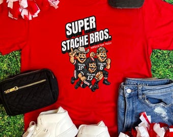 Texas Tech MUSTACHE BROS | dtf Druckdatei | 300 dpi transparentes PNG | Game Day Football Design | Sport-Team-Shirt-Grafik | Sofort