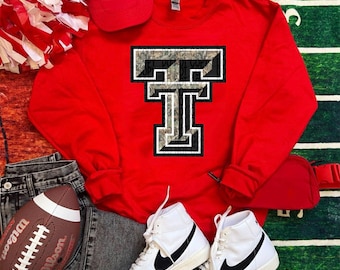 "Tarnmuster ""Double T"" Digital PNG | Red Raiders camouflage Print Design | Game Day Shirt Sublimation | Sofort Download