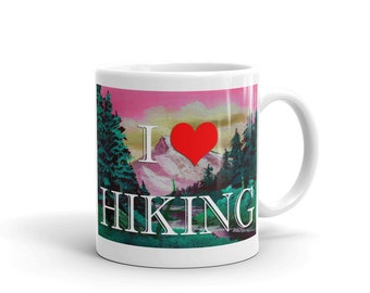 I LOVE HIKING mug