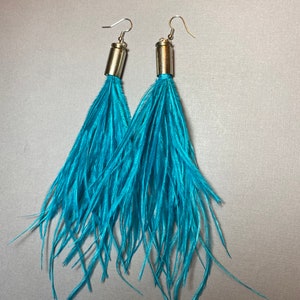 bullet ostrich feather earrings image 9