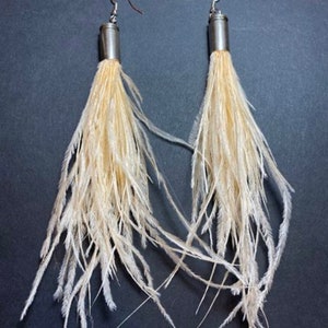 bullet ostrich feather earrings image 8