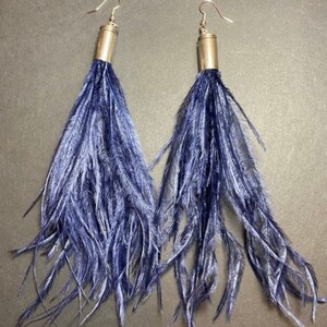 bullet ostrich feather earrings image 6