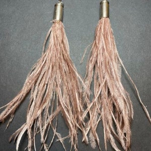 bullet ostrich feather earrings image 7