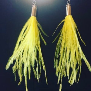 bullet ostrich feather earrings image 5