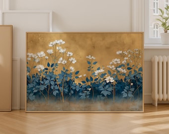 Japanese Wall Art, Japandi Wall Art, Wabi Sabi Wall Art, Printable Wall Art, Large Horizontal Wall Art, Chinoiserie Floral Print