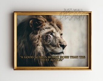 Masculine Wall Art, Lion Wall Art, Gifts for Him, Large Wall Art, Printable Wall Art, Dopamine Decor