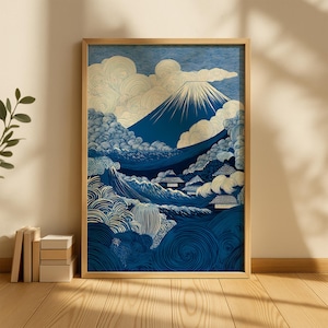 Mount Fuji Japanese Wall Art, Digital Prints, Japandi Art, Printable Wall Art, Trendy Wall Art, Aesthetic Apartment Posters