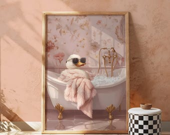 Bathroom Duck Print, Funny Bathroom Art, Bathroom Wall Art, Funny Bathroom Prints, Vintage Bathroom Decor,Bathroom Wall Signs, Bathroom Arts