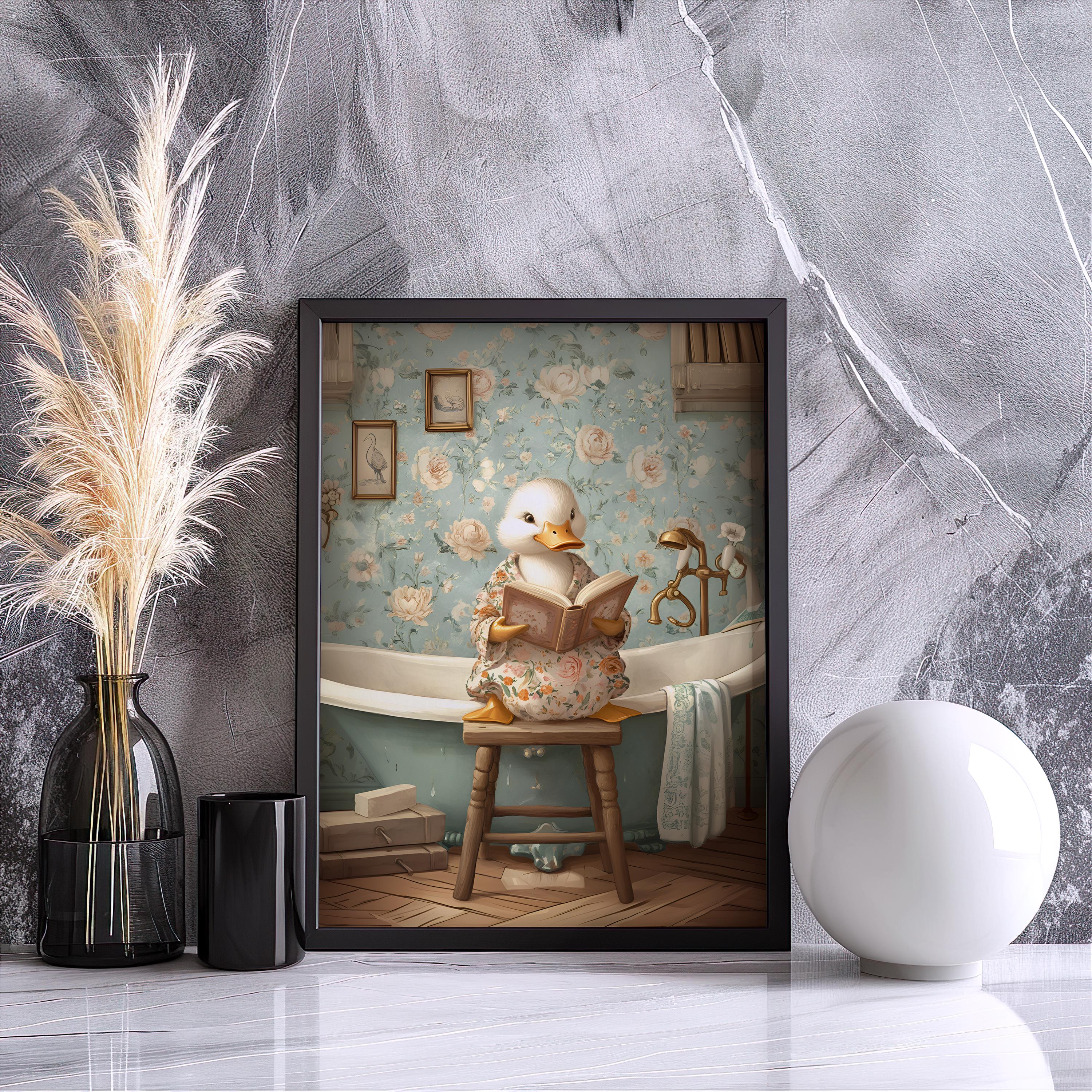 Duck Bathroom Wall Art , Digital Prints, Vintage Duck Prints, Cute Duck ...