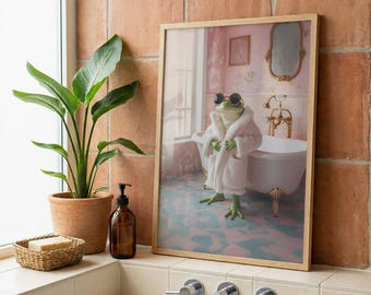 Funny Bathroom Wall Art - Printable Wall Art - Frog Bathroom Prints - Bathroom Wall Decor - Funny Frog Print - Bathroom Sign