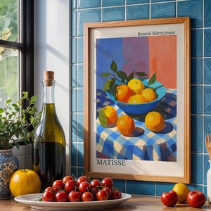 Stampa di Matisse da parete per cucina – Arte culinaria mediterranea per l&#39;arredamento dell&#39;appartamento, poster colorato scaricabile