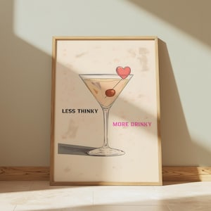 Martini Print - Cocktail Poster, Barwagen Drucke, Adrette Wandkunst, Wohnung Dekor, Signature Drink Schild, Girly Wandkunst, Alkohol Drucke
