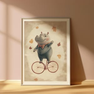 Nursery Wall Art Hippo Print - Cute Animal Nursery Poster - Nursery Wall Decor for Baby Room - Nursery Prints and Printable Wall Art