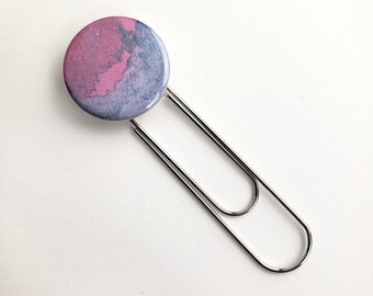 Extra Large Planner Clip – Dusty Purple and Pink Bookmark Clip – Journal Clip – Planner Paperclip – Planner Accessory