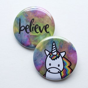 Unicorn Pins 1.25 inch Pinback Buttons image 2