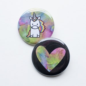 Unicorn Pins 1.25 inch Pinback Buttons image 3