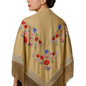 Multicolor Caramel Spanish Shawl / Shawl